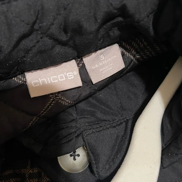 Chico's Black Quilted Puffer Jacket - Picture 3 of 4